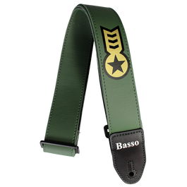 Correa Basso para Guitarra y Bajo Serie Serigrafiada Verde Militar
