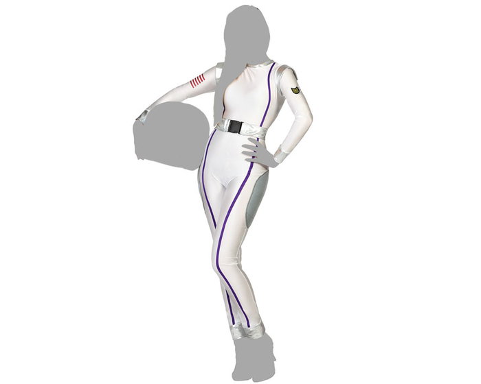 Disfraz de Astronauta para Mujer Adulto Talla XL Traje Espacial Blanco con Cinturón