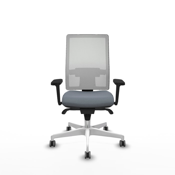 PIQUERAS Y CRESPO Silla de oficina Horna con mecanismo Sincro, Gris y Blanco PIQUERAS Y CRESPO Silla de oficina Horna con mecanismo Sincro, Gris y Blanco