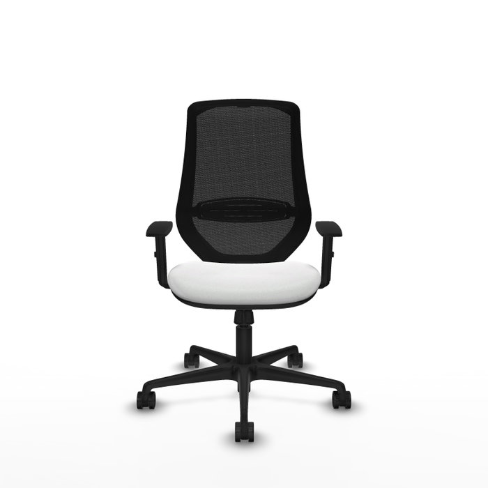 PIQUERAS Y CRESPO Silla de oficina Mardos con mecanismo Sincro, Blanco/Negro