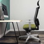 PIQUERAS Y CRESPO Silla de oficina Horna con mecanismo Sincro, Gris y Blanco