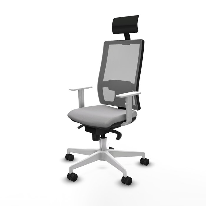PIQUERAS Y CRESPO Silla de oficina Horna con mecanismo Sincro, Gris y Blanco PIQUERAS Y CRESPO Silla de oficina Horna con mecanismo Sincro, Gris y Blanco