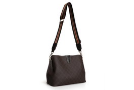 Lucky Bees Bandolera 334 v2 Marrón, Bolso de Polipiel Elegante para Mujer, 29x13x21 cm