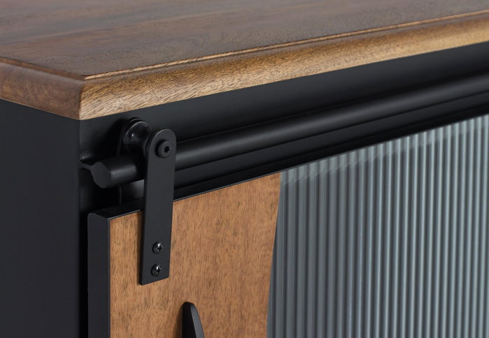 GINER Y COLOMER Mueble TV Industrial de Madera de Mango y Metal 160 cm GINER Y COLOMER Mueble TV Industrial de Madera de Mango y Metal 160 cm