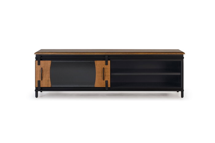 GINER Y COLOMER Mueble TV Industrial de Madera de Mango y Metal 160 cm GINER Y COLOMER Mueble TV Industrial de Madera de Mango y Metal 160 cm