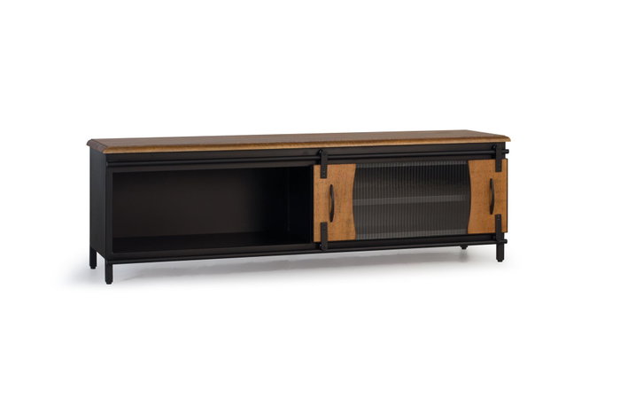 GINER Y COLOMER Mueble TV Industrial de Madera de Mango y Metal 160 cm GINER Y COLOMER Mueble TV Industrial de Madera de Mango y Metal 160 cm
