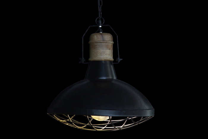 DKD Home Decor Lámpara de Techo de Hierro y Mango Negro y Marrón