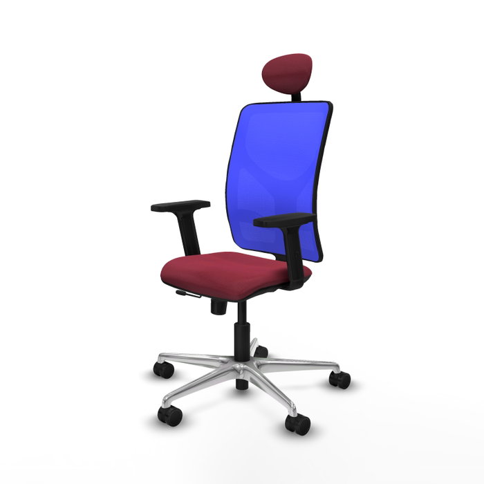 PIQUERAS Y CRESPO Silla de oficina Motilla Granate y Azul PIQUERAS Y CRESPO Silla de oficina Motilla Granate y Azul