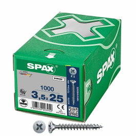 Spax Tornillo Universal Cabeza Plana 3,5x25mm (1000 unidades) de cabeza plana Pozidriv Z2