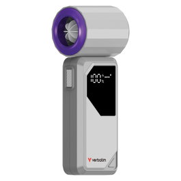 Verbatim Cool n Go AirJet Ventilador de Mano Recargable Gris y Púrpura 6W 4000mAh
