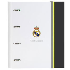 Safta Carpeta Anillas 4x35 mm Real Madrid Equip. 25-26 Recambio A4 100H 80 gr Tapa Dura