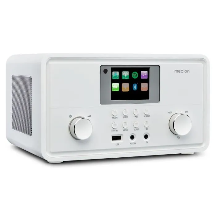 Medion Radio por Internet MED1717434079310 DAB Bluetooth 2 x 10 W RMS Blanco