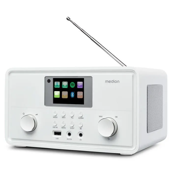 Medion Radio por Internet MED1717434079310 DAB Bluetooth 2 x 10 W RMS Blanco