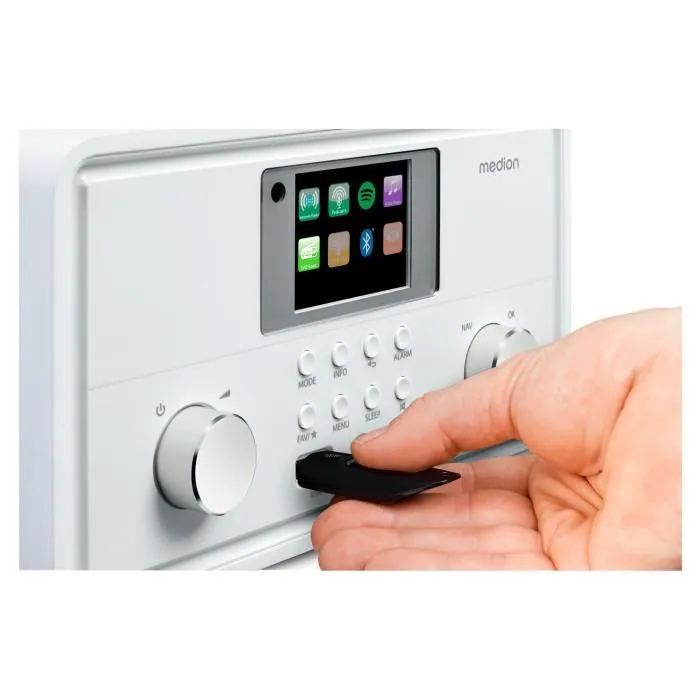 Medion Radio por Internet MED1717434079310 DAB Bluetooth 2 x 10 W RMS Blanco