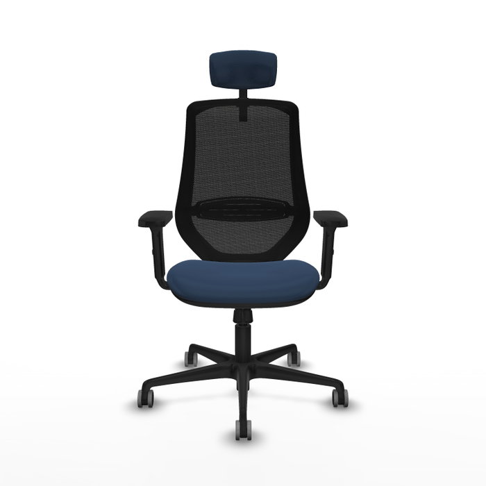 PIQUERAS Y CRESPO Silla de oficina Mardos con mecanismo Sincro, Azul marino y Negro