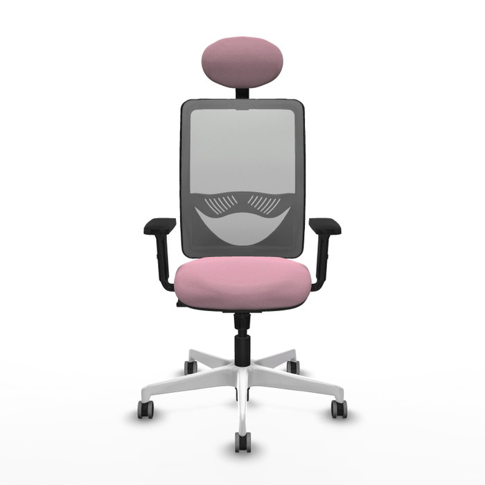 PIQUERAS Y CRESPO Silla de oficina Zulema Rosa y Gris con Mecanismo Sincro