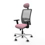 PIQUERAS Y CRESPO Silla de oficina Zulema Rosa y Gris con Mecanismo Sincro