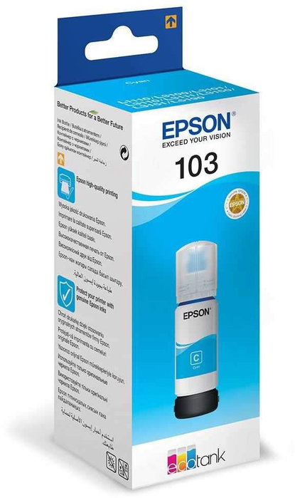 Epson Tinta 103 Cian (C13T00S24A) para EcoTank