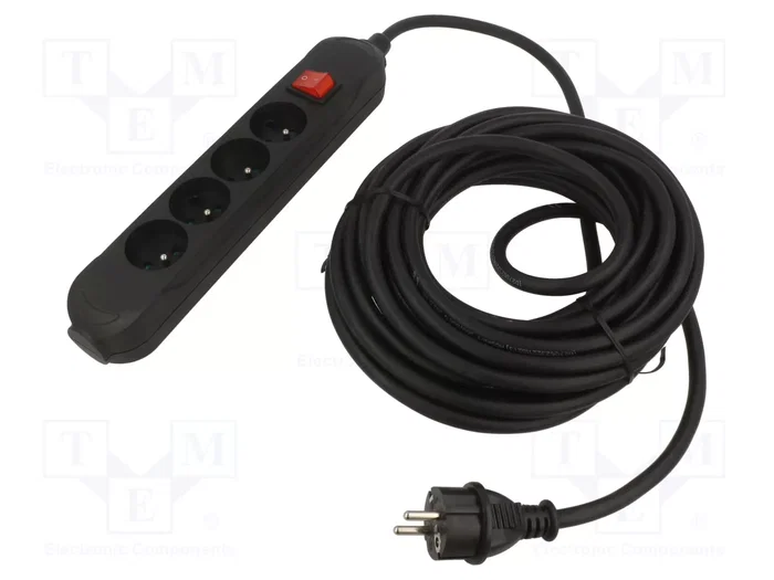 JONEX Prolongador de alimentación H05RR-F 3G2,5mm2 5m Negro JONEX Prolongador de alimentación H05RR-F 3G2,5mm2 5m Negro