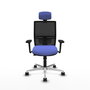 PIQUERAS Y CRESPO Silla de oficina Yunquera con mecanismo Sincro/Traslack, Azul claro y Negro