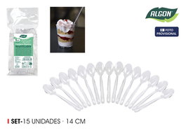 Algon Set de 15 Cucharas de Postre 14 cm (24 Unidades)