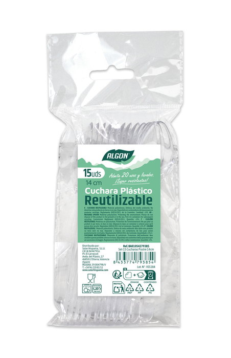 Algon Set de 15 Cucharas de Postre 14 cm (24 Unidades)