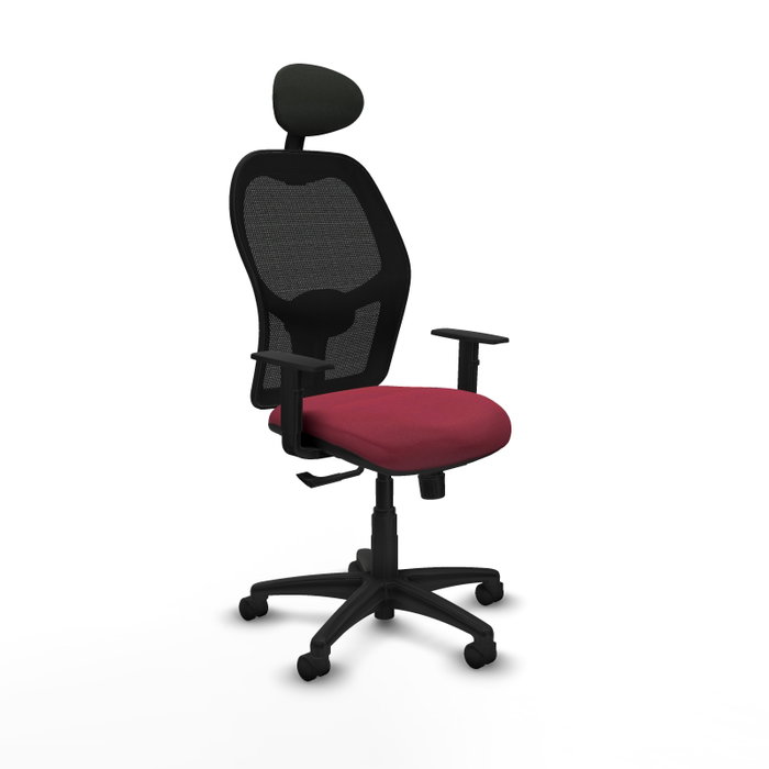 PIQUERAS Y CRESPO Silla de oficina Alocén con mecanismo Sincro, color Granate y Negro PIQUERAS Y CRESPO Silla de oficina Alocén con mecanismo Sincro, color Granate y Negro