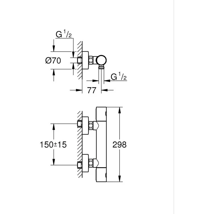 Grohe Mezclador Termostático de Ducha Precision Get THM - Cromo