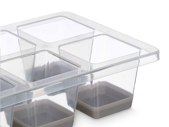 Leknes Cubitera 8 Huecos Gris 27x5x13cm de Plástico (Set de 24)