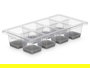 Leknes Cubitera 8 Huecos Gris 27x5x13cm de Plástico (Set de 24)