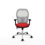 PIQUERAS Y CRESPO Silla de oficina Jorquera con mecanismo Sincro/Traslack, Rojo y Blanco