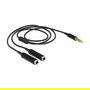 Delock 65575 Cable 3.5mm Macho a 2x 3.5mm Hembra, 0.25m, Negro