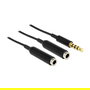 Delock 65575 Cable 3.5mm Macho a 2x 3.5mm Hembra, 0.25m, Negro