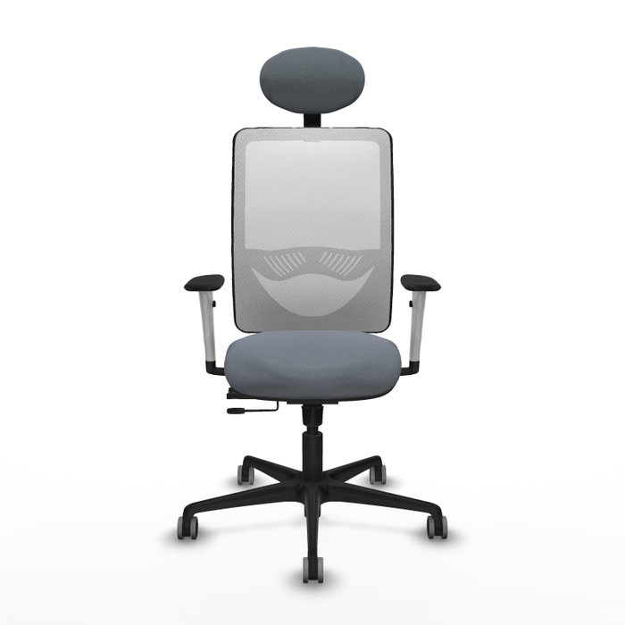 PIQUERAS Y CRESPO Silla de oficina Zulema con mecanismo Sincro/Traslack, Gris y Blanco