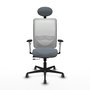 PIQUERAS Y CRESPO Silla de oficina Zulema con mecanismo Sincro/Traslack, Gris y Blanco