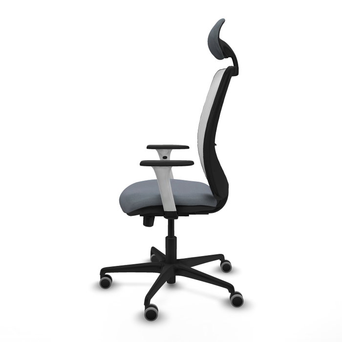 PIQUERAS Y CRESPO Silla de oficina Zulema con mecanismo Sincro/Traslack, Gris y Blanco