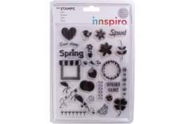 Innspiro Set de sellos acrílicos Primavera 14x18cm