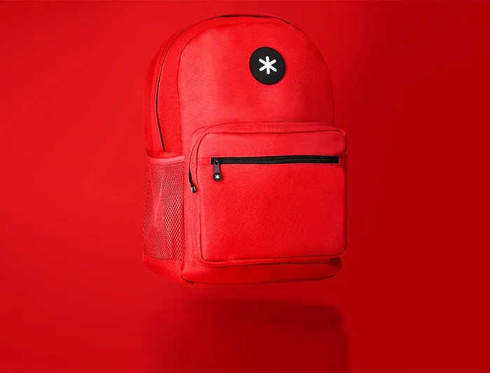 Antartik Mochila Escolar Roja 320x140x430 mm con Bolsillo Portátil 15.6" y Múltiples Bolsillos