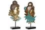 DKD Home Decor Figuras de Buda en Resina y Metal (Pack de 2)