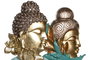 DKD Home Decor Figuras de Buda en Resina y Metal (Pack de 2)