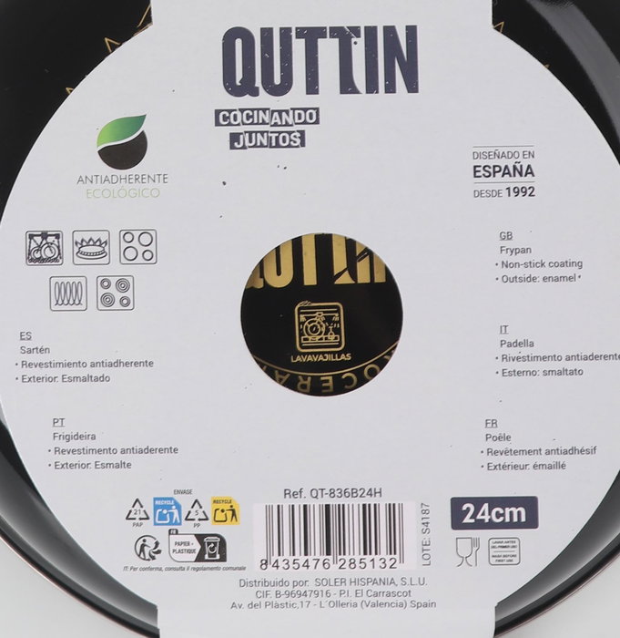 Inde Quttin Avin Sarten Esmaltada 24 cm (6 Unidades)