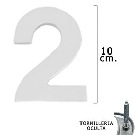 WOLFPACK LINEA PROFESIONAL Número Metálico '2' Plateado Mate 10 cm