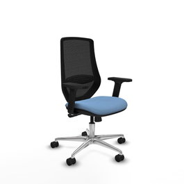 PIQUERAS Y CRESPO Silla de oficina Mardos con mecanismo Sincro, Azul cielo y Negro