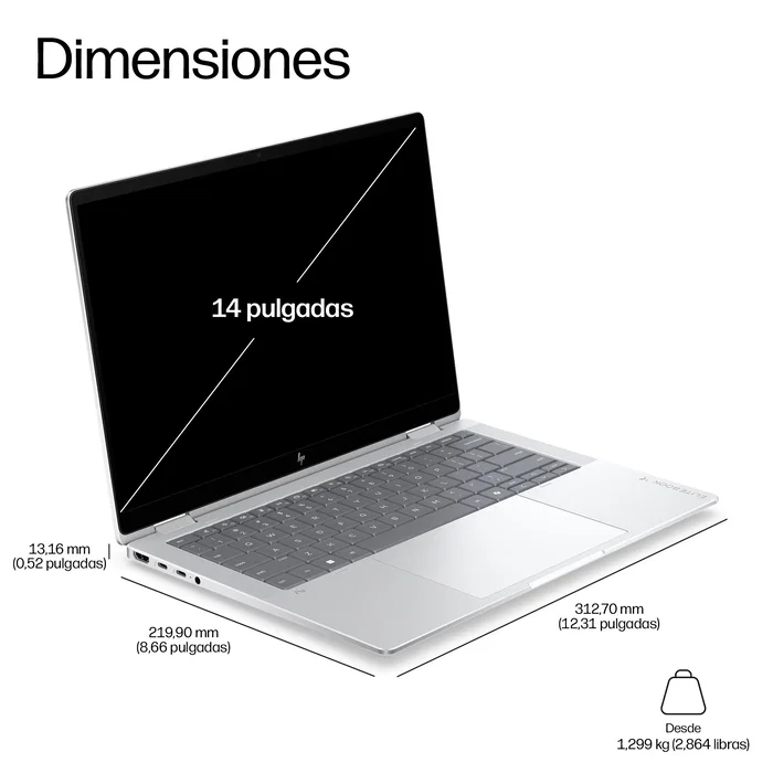HP EliteBook X Flip G2i 14 pulgadas, Intel Core Ultra X7 358H, 32 GB RAM, 1 TB SSD, Táctil, Plata HP EliteBook X Flip G2i 14 pulgadas, Intel Core Ultra X7 358H, 32 GB RAM, 1 TB SSD, Táctil, Plata