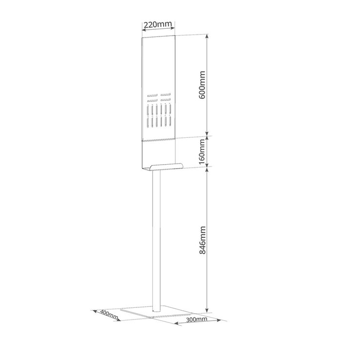 Holmios Soporte dispensador gel hidroalcohólico Blanco Holmios Soporte dispensador gel hidroalcohólico Blanco