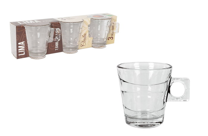 La Mediterranea Set 3 Tazas Cafe 8 Cl "Lima Onda" (24 Cajas) La Mediterranea Set 3 Tazas Cafe 8 Cl "Lima Onda" (24 Cajas)