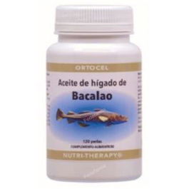 ORTOCEL NUTRI-THERAPY Aceite Higado De Bacalao 120 Perlas - Fuente de Vitamina A y D, Omega 3 EPA y DHA