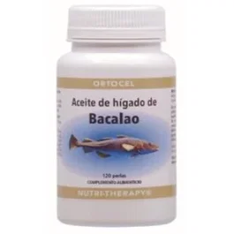 Ortocel Nutri-Therapy Aceite de Hígado de Bacalao 120 Perlas - Fuente de Vitamina A, D, Omega 3 (EPA y DHA) y Vitamina E
