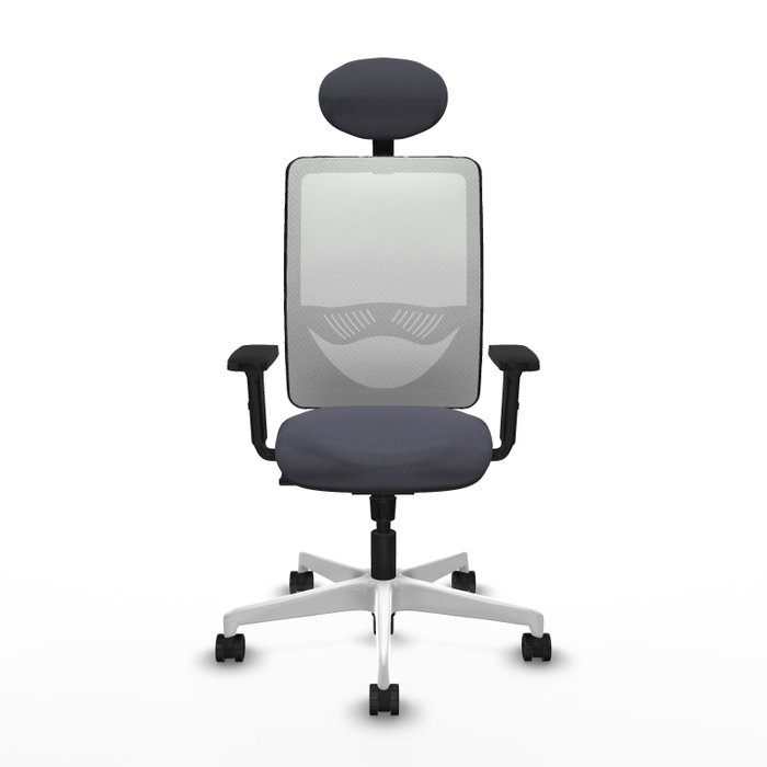 PIQUERAS Y CRESPO Silla de oficina Zulema con mecanismo Sincro, Gris oscuro y Blanco PIQUERAS Y CRESPO Silla de oficina Zulema con mecanismo Sincro, Gris oscuro y Blanco