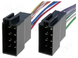 4CARMEDIA Conector de coche ISO x2 con cables, 16 pines (8+8)